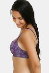 Zivame Twilight Bloom Padded Wired 3/4th Coverage T-Shirt Bra - Parachute Purple Pt — thumbnail 3